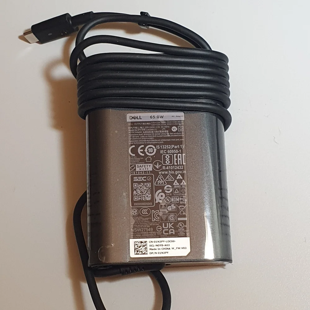 Genuine Dell 65W USB-C Power Adapter Charger - HA65NM190 / 0MVPDV